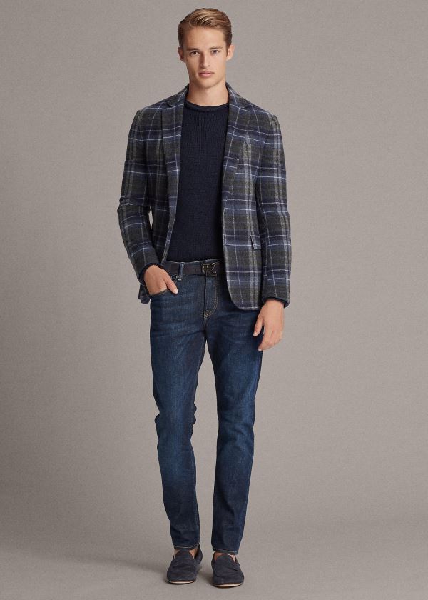 Jeans Ralph Lauren Hombre Azules Oscuro Azules - Slim Fit Stretch - XFKUY8652
